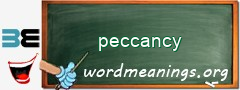 WordMeaning blackboard for peccancy